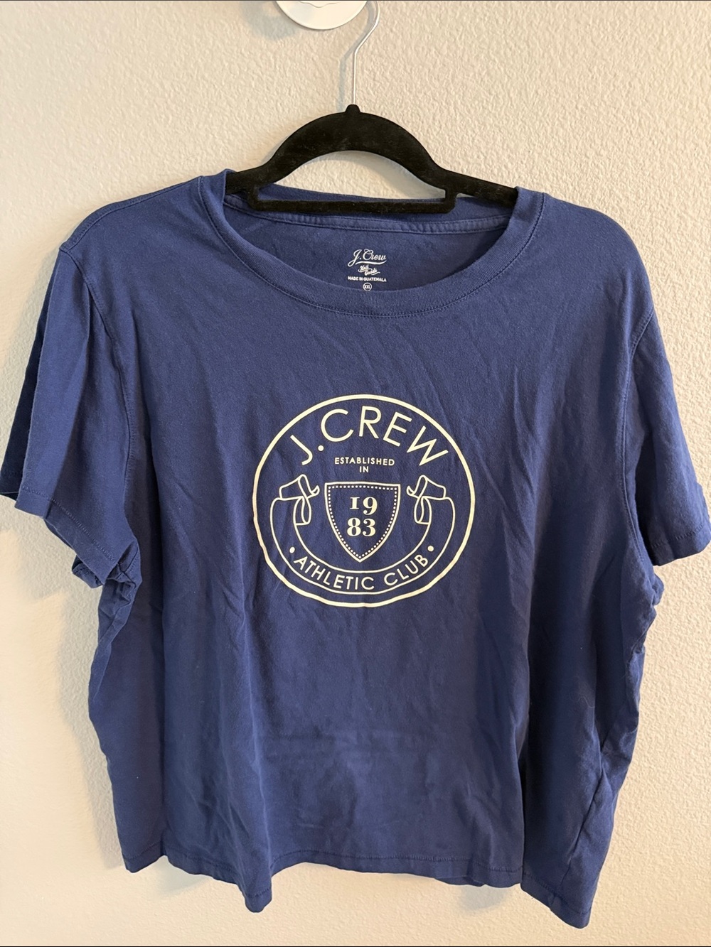 100% Cotton J. Crew Navy Athletic Club Graphic Tee